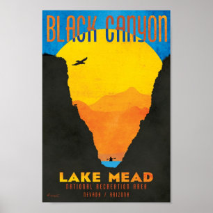 Affiches Canyon noir à l'affiche de NRA du Lake Mead