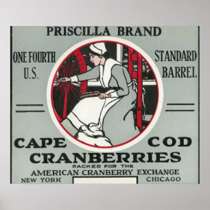 Affiches Cape Cod Priscilla Marque Cranberry Étiquette