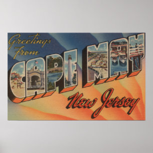 Affiches Cape May, New Jersey - Large Letter Scenes