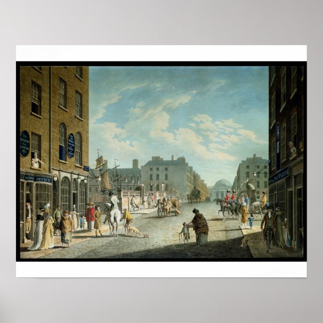 Affiches Capel Street with the Royal Exchange, Dublin, 1800 (Devant)