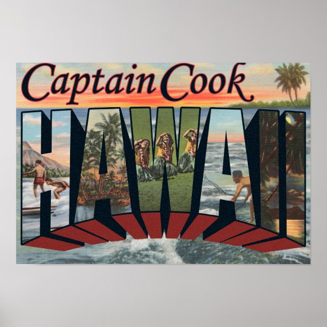 Affiches Capitaine Cook, Hawaii - Grandes Scènes (Devant)
