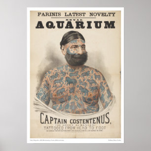 Affiches Capitaine Costentenus : Tatouage de la tête au pie
