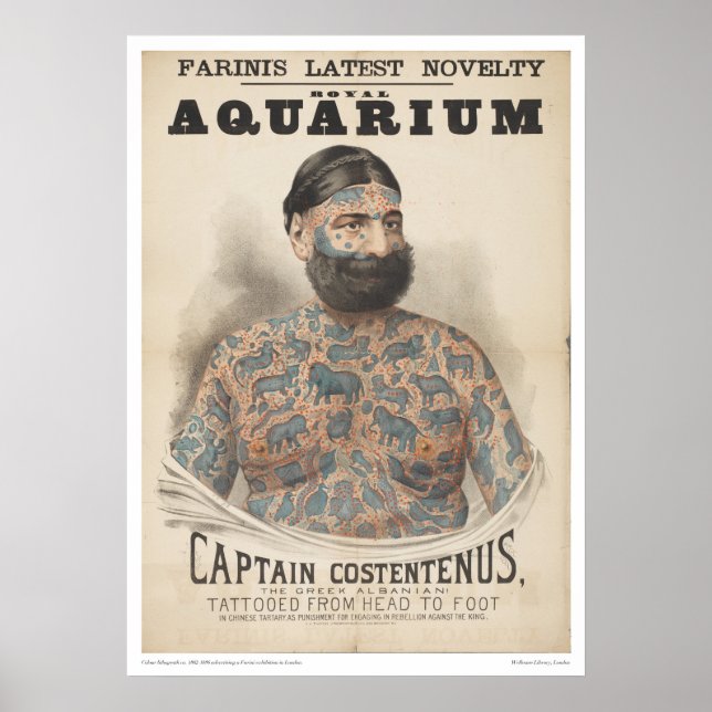 Affiches Capitaine Costentenus : Tatouage de la tête au pie (Devant)