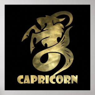 Affiches Capricorne d'or rustique chèvre 2