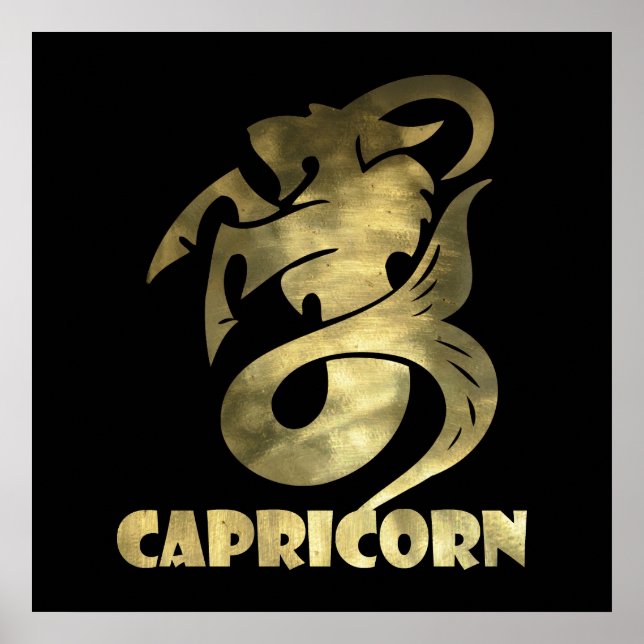 Affiches Capricorne d'or rustique chèvre 2 (Devant)