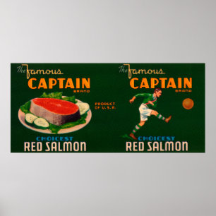 Affiches Captain Brand Salmon Label