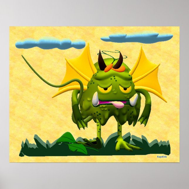 Affiches Caractère Animé Monstre de marais vert (Devant)