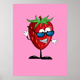 Affiches Caractère fraise cool