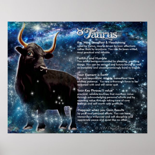 Affiches Caractéristiques du Taurus (Devant)
