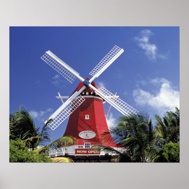 Affiches Caraïbes, Aruba. Old Mill, converti en 'Mill (Devant)