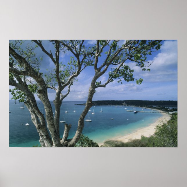 Affiches Caraïbes, île d'Anguilla, baie de Road Bay. (Devant)