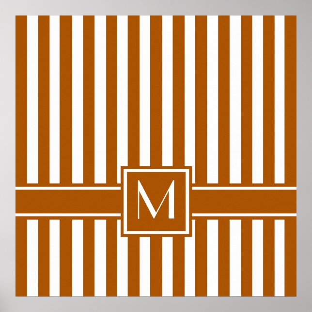 Affiches Caramel Grille moderne avec Monogramme (Devant)