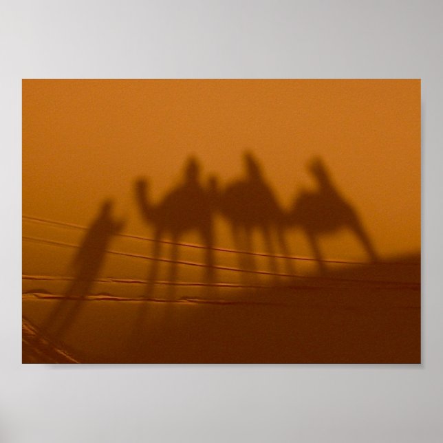 Affiches CARAVAN SHADOW, désert du Sahara, Maroc (Devant)