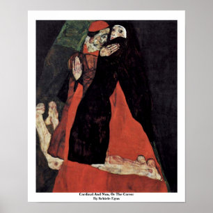 Affiches Cardinal et nonne, ou la caresse par Schiele Egon