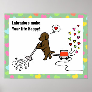Affiches Caricature au chocolat Labrador
