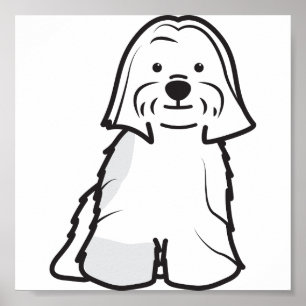 Affiches Caricature de chien Lhasa Apso