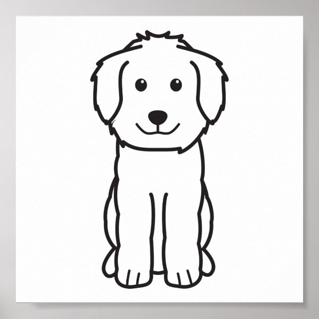 Affiches Caricature pour chien Goldendoodle (Devant)
