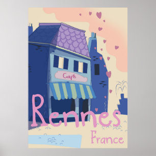 Affiches Caricature vintage Rennes France