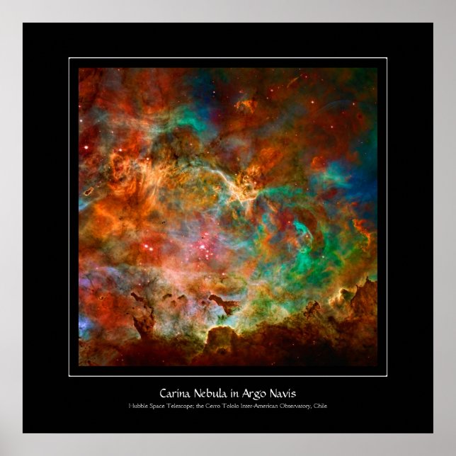Affiches Carina Nebula dans la constellation Argo Navis (Devant)