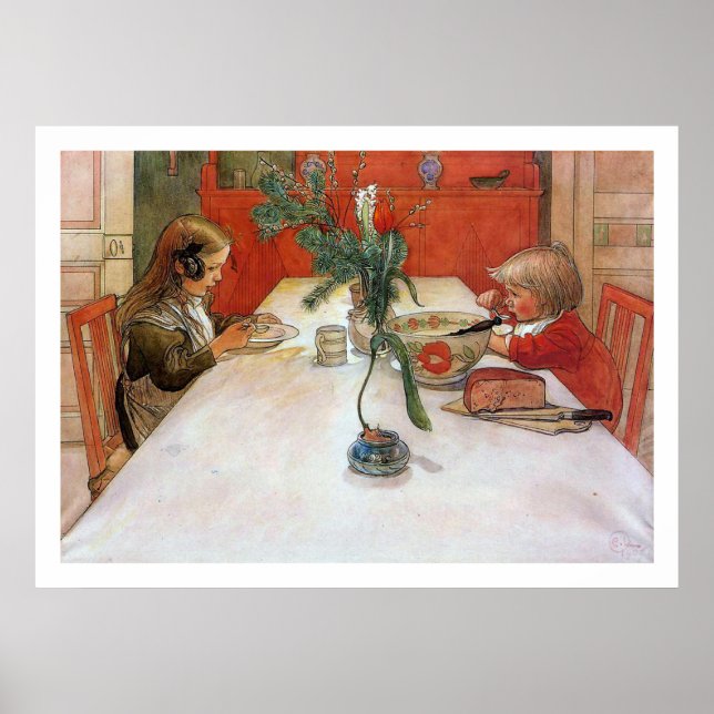 Affiches Carl Larsson Repas du soir Beaux-Arts Imprimer (Devant)