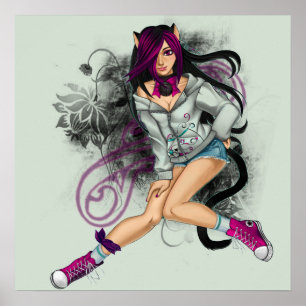 Affiches Carmen, la fille magique de chat