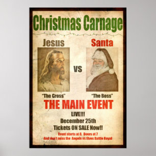 Affiches Carnage Jésus de Noël contre Père Noël