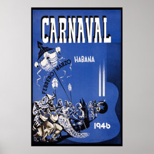 Affiches Carnaval de La Havane 1946 Vintage voyage
