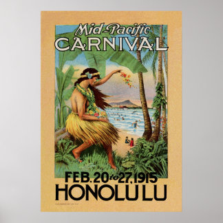 Affiches Carnaval du Moyen-Pacifique - Honolulu - 1915