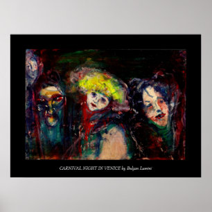 Affiches CARNIVAL NIGHT IN VENICE Venetian Masquerade Masks