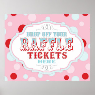 Affiches Carnival or Circus Raffle Ticket Booth Sign