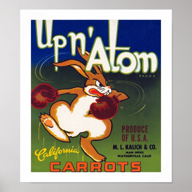Affiches Carottes à Atom en Californie (Devant)