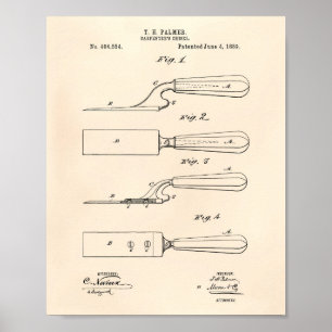 Affiches Carpenter's Chisel 1889 Brevet Art Vieux Poivre