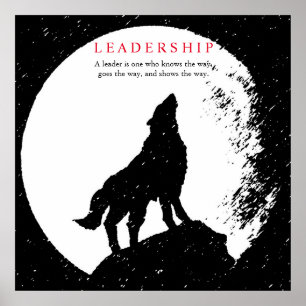Affiches Carré Black White Inspiration Leadership Wolf