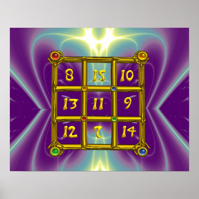 Affiches CARRÉ MAGIQUE 33 , Bleu Violet (Devant)
