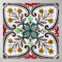 Carreaux floraux de Peranakan