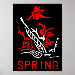 Affiches Carrelage Mahjong, Printemps, Sur Arrière - plan n