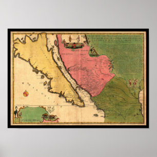 Affiches Carte 1720 - La Californie ou Nouvelle Caroline