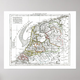 Affiches Carte 1806 - La République Batave