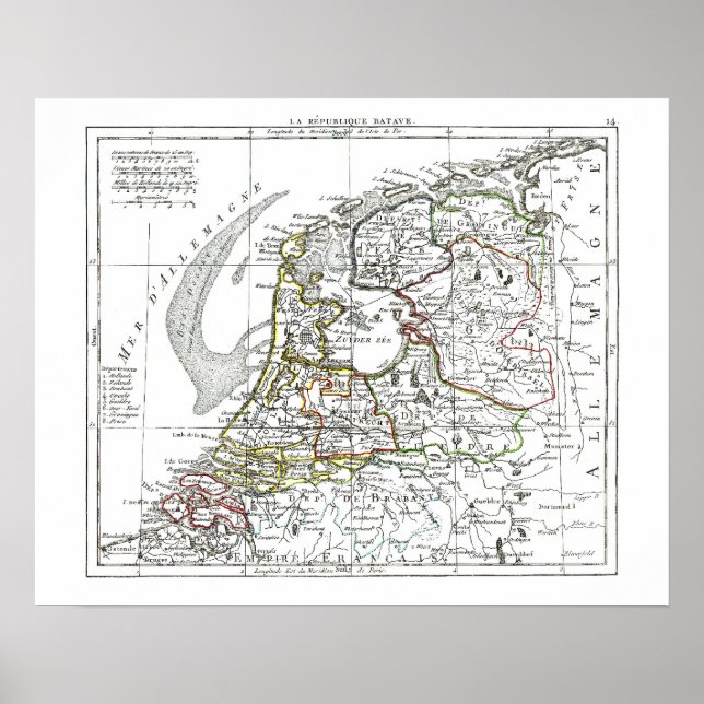 Affiches Carte 1806 - La République Batave (Devant)