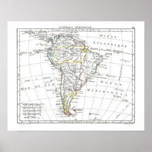 Affiches Carte 1806 - L'Amérique Méridionale