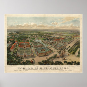 Affiches Carte 1904 panoramique de l'Exposition universelle