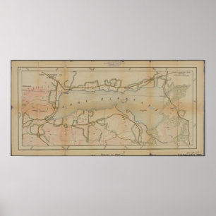 Affiches Carte agréable de cru de New York de lac
