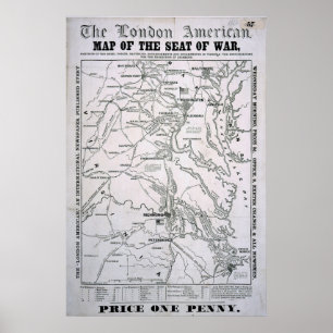 Affiches Carte américaine de guerre civile