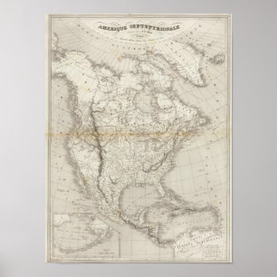 Affiches Carte Amérique du Nord