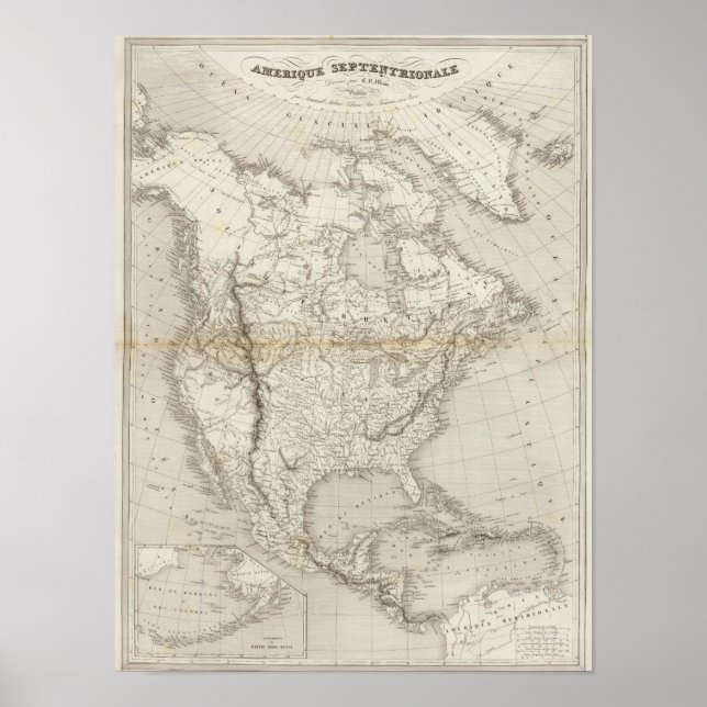Affiches Carte Amérique du Nord (Devant)