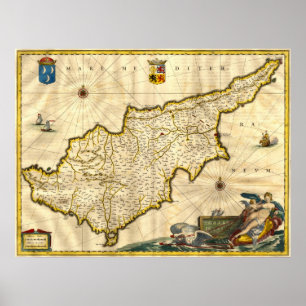 Affiches Carte ancienne de Chypre