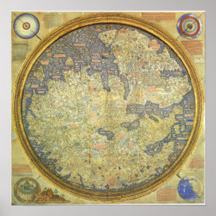 Affiches Carte antique Asie Afrique l'Europe d'ATF Mauro