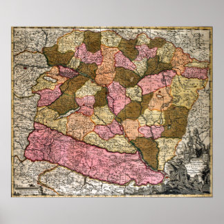 Affiches Carte antique de Hongrie