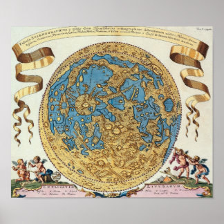 Affiches Carte Antique De La Lune
