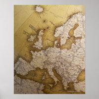 Carte antique de l'Europe. Vieux monde.